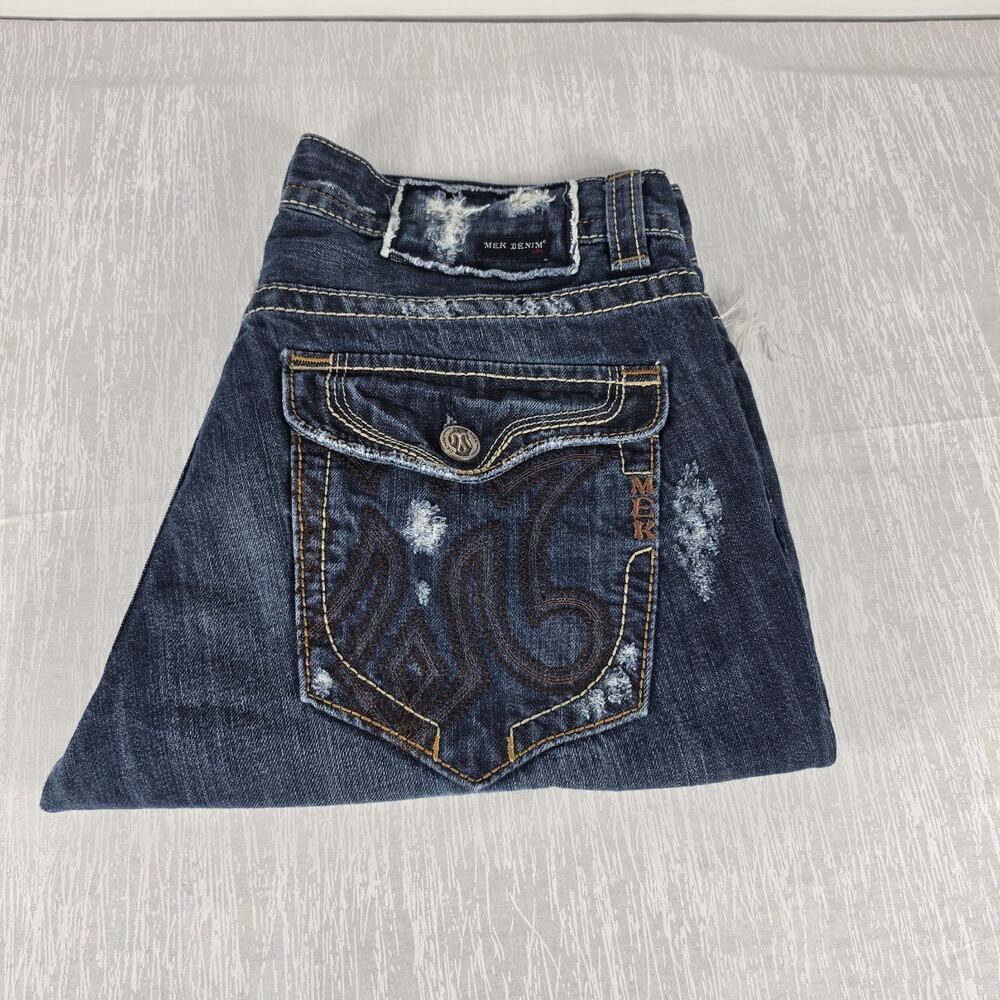 Mek Jeans Jean Shorts Mens Size 24 Blue MEK Denim